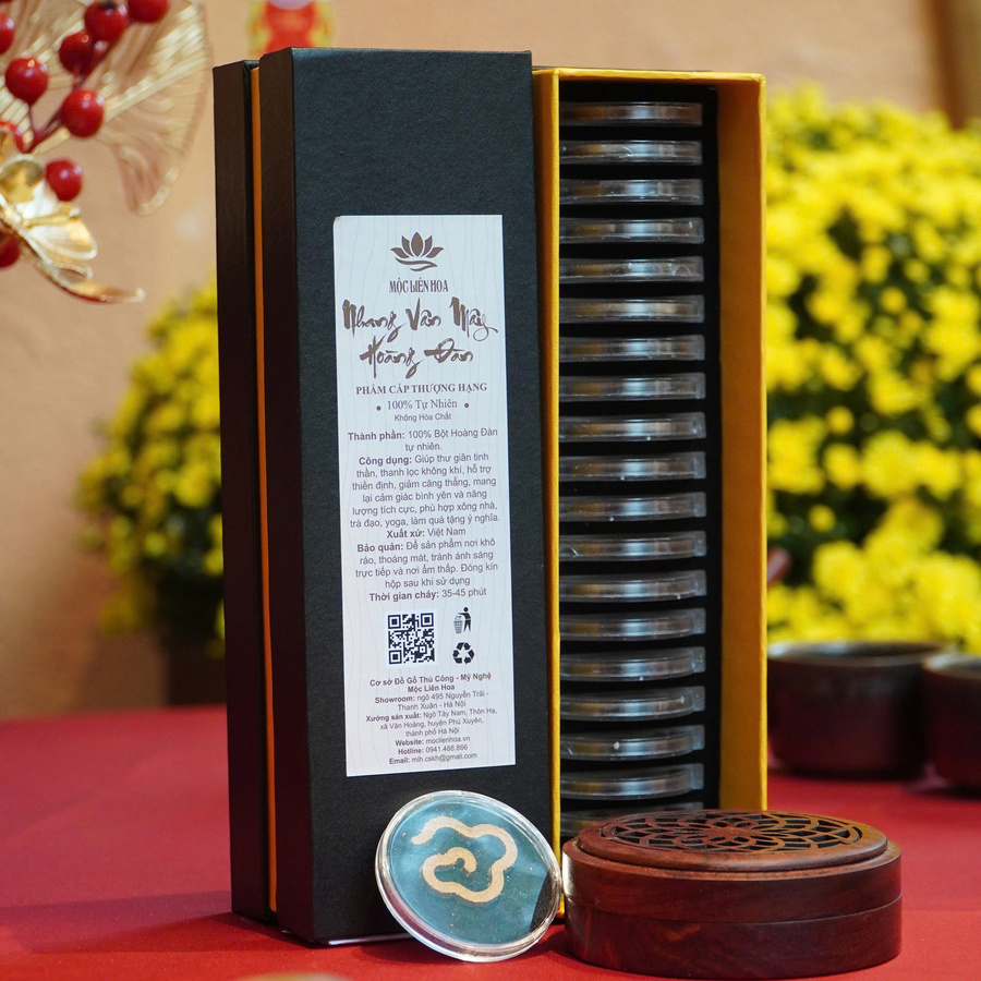 Nhang Vân Mây Hoàng Đàn Tuyết Lạng Sơn - Thượng Hạng - Thơm Ngọt-  Hộp 20 Miếng