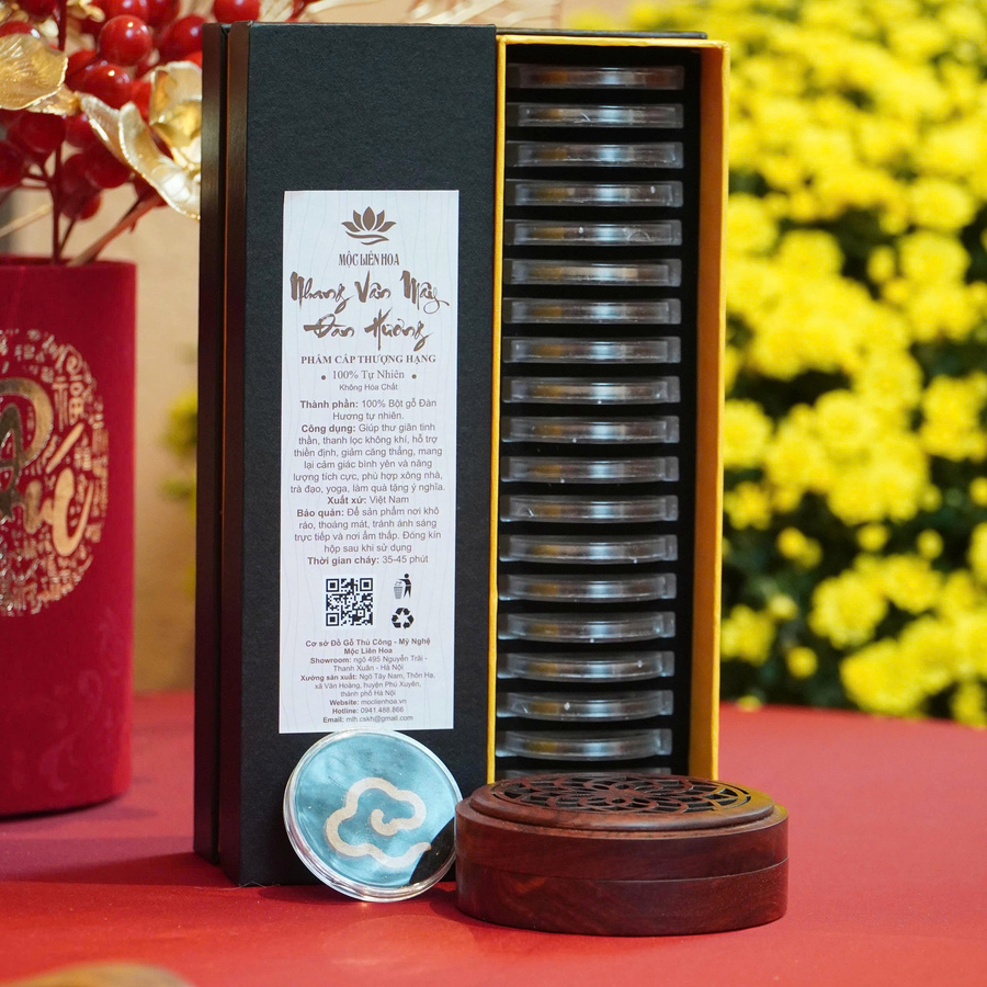 Nhang Vân Mây Lão Sơn Đàn Hương Thượng Hạng - Hộp 20 miếng 100% tự nhiên không hoá chất